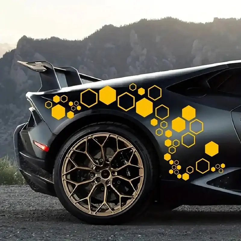 1 Sheet DIY Car Body Cool Styling Open Style Decoration Honeycomb Auto Decals Large And Small Combination Hexagonal Stickers