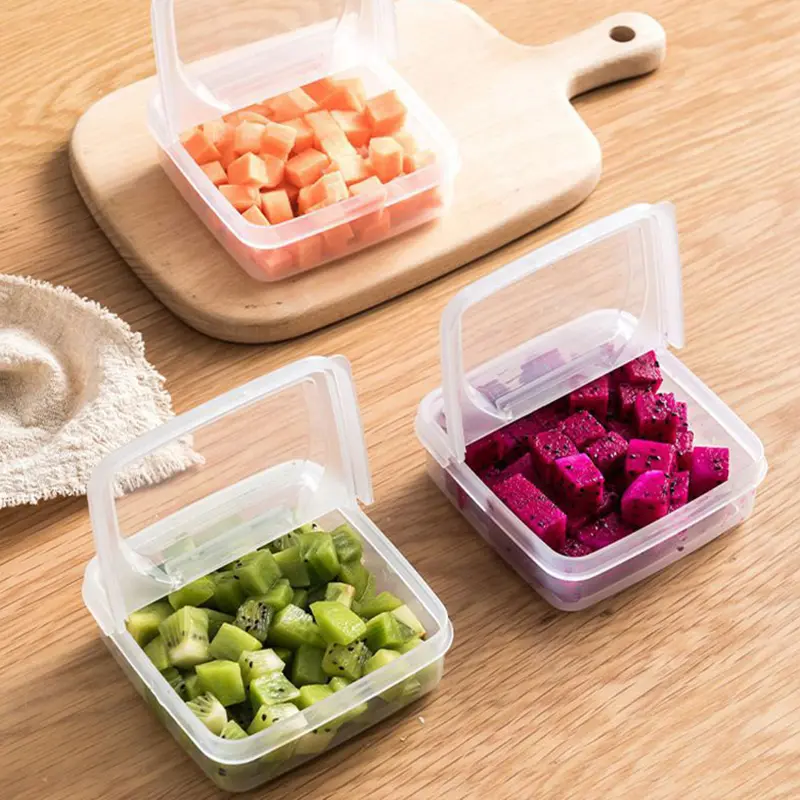 1PC Transparent Portable Refrigerator Cheese Storage Box Fresh-keeping Organizer For Fruit Vegetable Butter