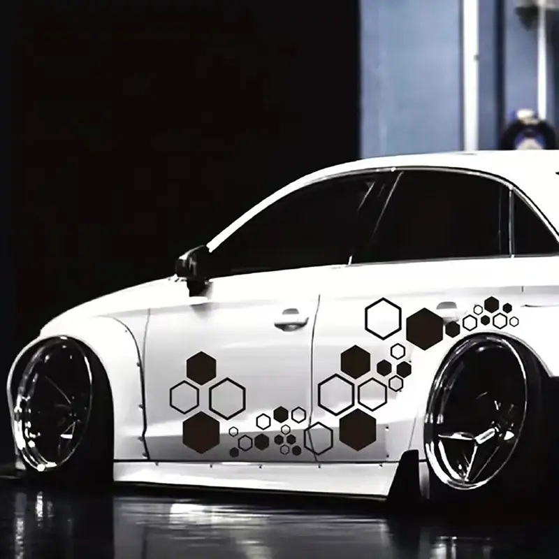 1 Sheet DIY Car Body Cool Styling Open Style Decoration Honeycomb Auto Decals Large And Small Combination Hexagonal Stickers
