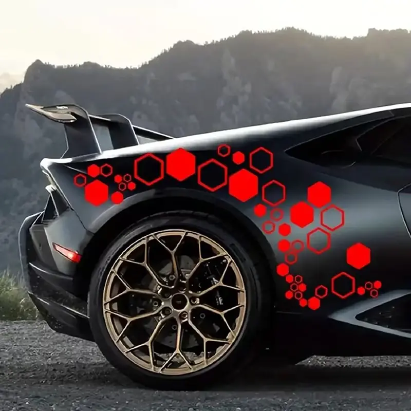 1 Sheet DIY Car Body Cool Styling Open Style Decoration Honeycomb Auto Decals Large And Small Combination Hexagonal Stickers