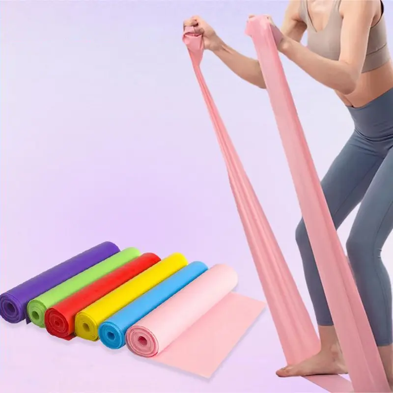 155cm Yoga Tension Band Resistance Bands Yoga Gym Elastic Gum Strength Pilates Cross Fit Rubber Pull Band Sports Exercise Band