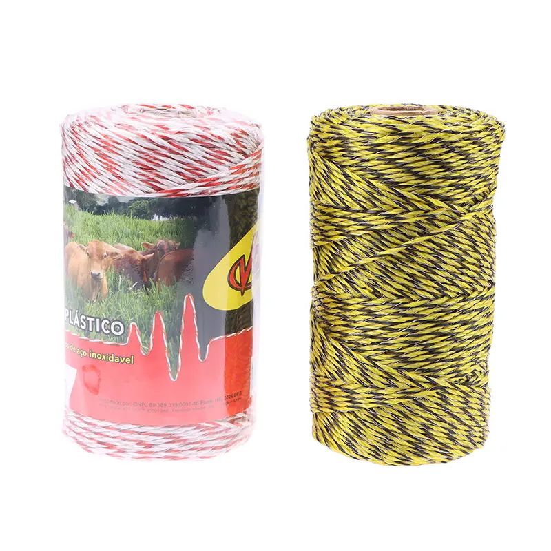 200M Roll Electric Fence Rope wire With Steel Rope For Horse Animal Fencing Ultra Low Resistance Wire