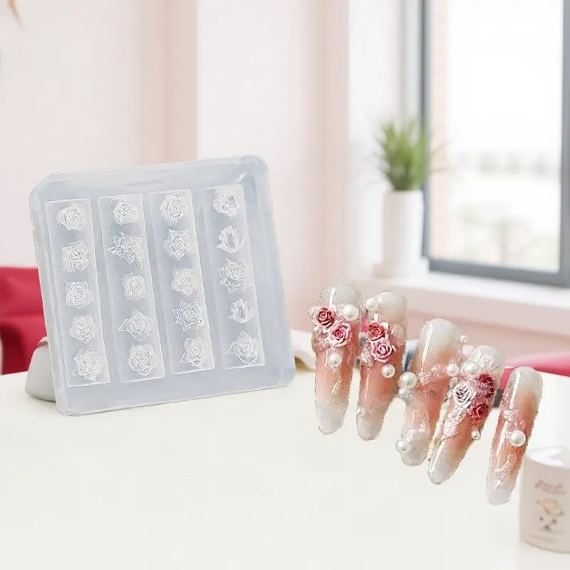 3D Silicone Nail Mold Starfish Shell Butterfly Flower Design DIY Nail Art Decoration Transparent Manicure Template