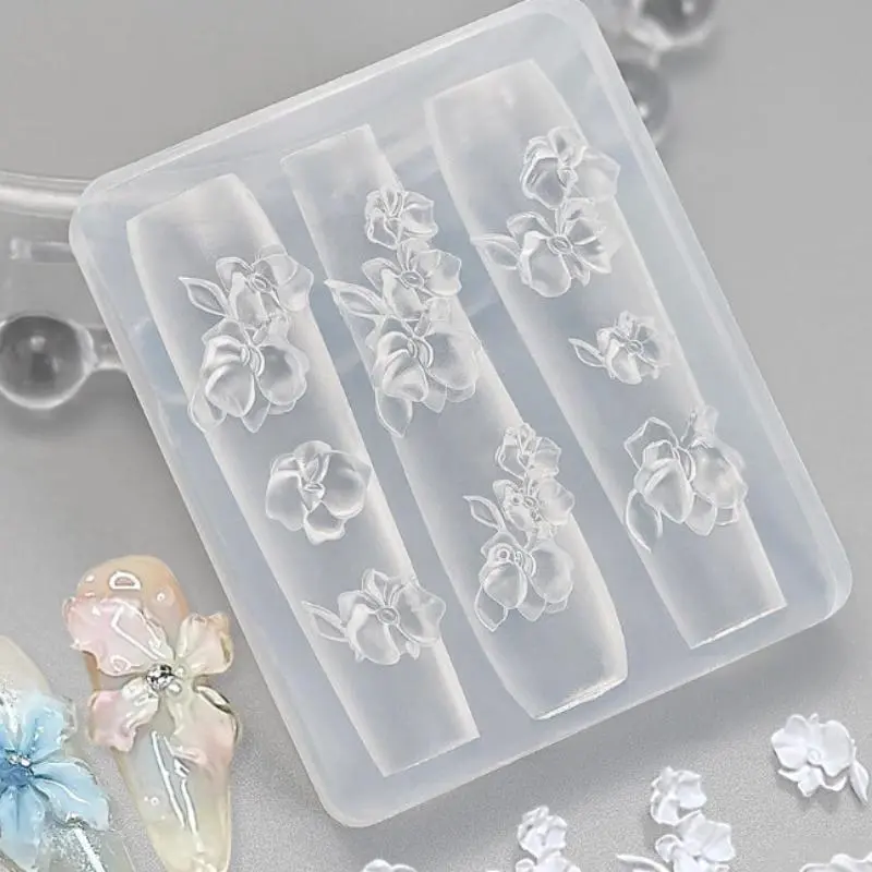 3D Silicone Nail Mold Starfish Shell Butterfly Flower Design DIY Nail Art Decoration Transparent Manicure Template