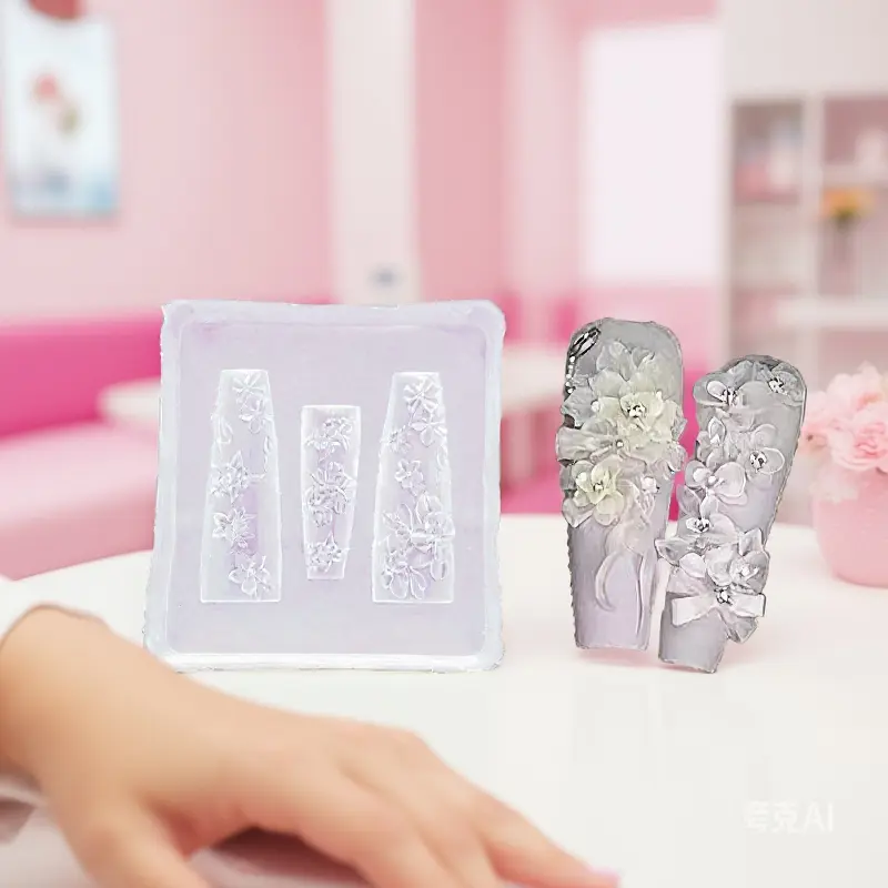 3D Silicone Nail Mold Starfish Shell Butterfly Flower Design DIY Nail Art Decoration Transparent Manicure Template