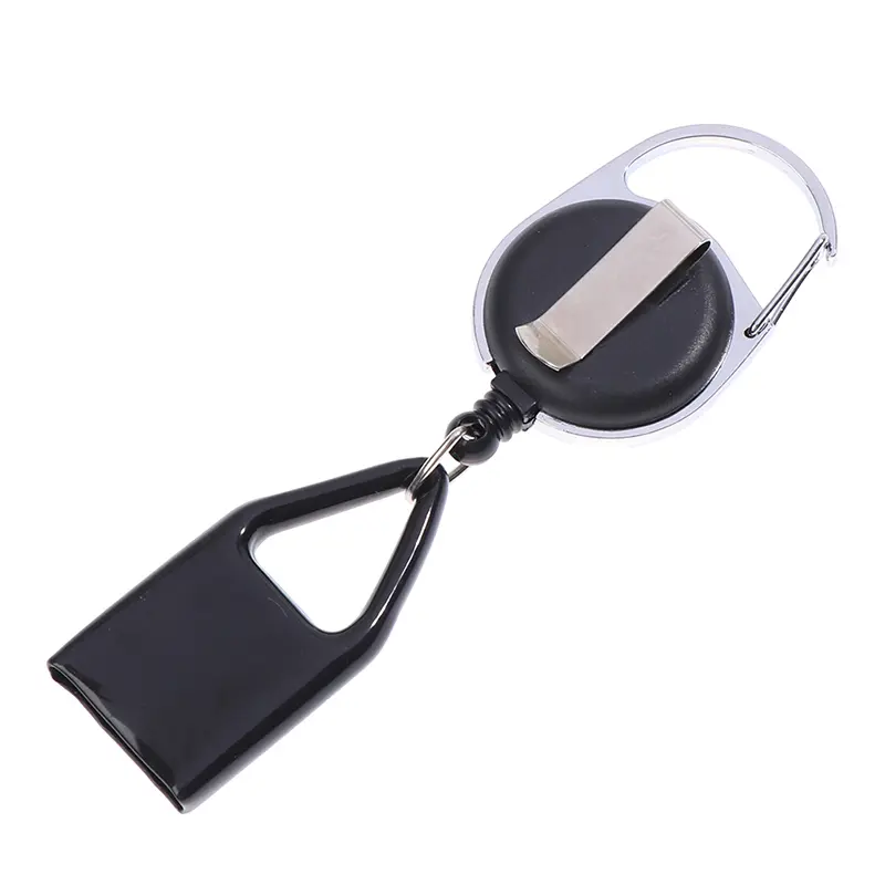 Portable Retractable Light Keychain Holder Leash Safe Stash Clip Case For Outdoor Camping Hiking Climbing