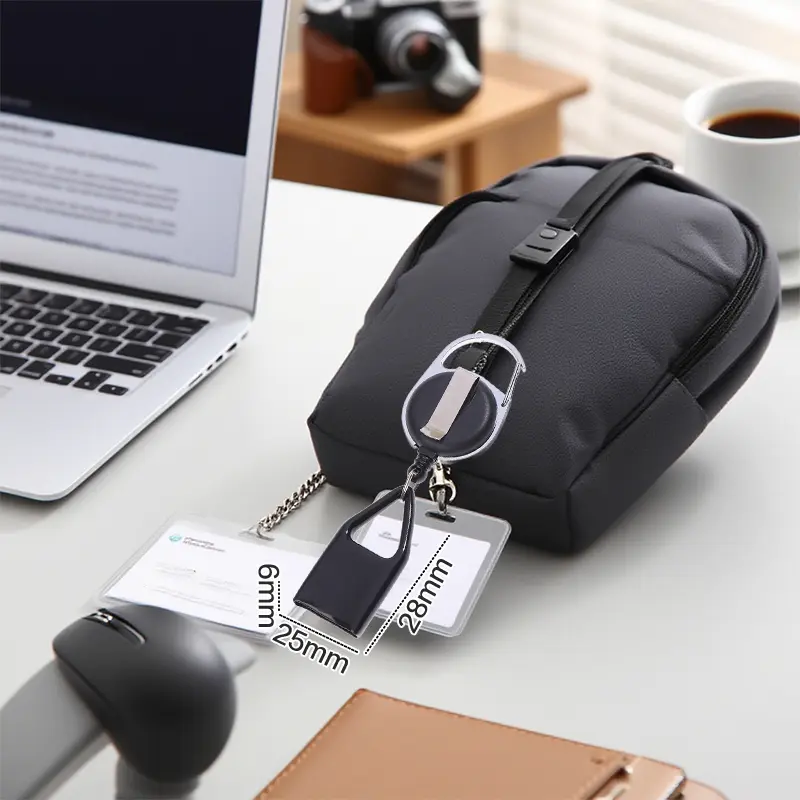 Portable Retractable Light Keychain Holder Leash Safe Stash Clip Case For Outdoor Camping Hiking Climbing