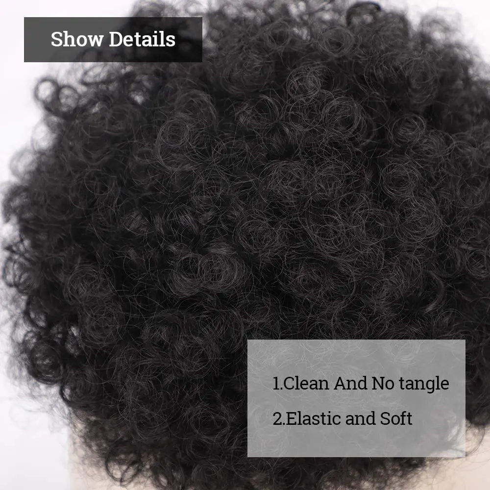 Afro Puff Drawstring Ponytail Synthetic Hair Extension Ombre Honey Colored Blonde Clip On Kinky Drawstring Curly Ponytail