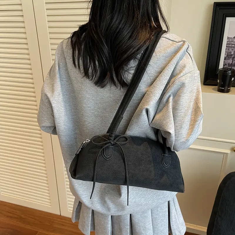 LEFTSIDE Women PU Leather Design Underarm Shoulder Bag 2025 New Trendy Crossbody Bag Ladies Hand Bag Female Handbags and Purses