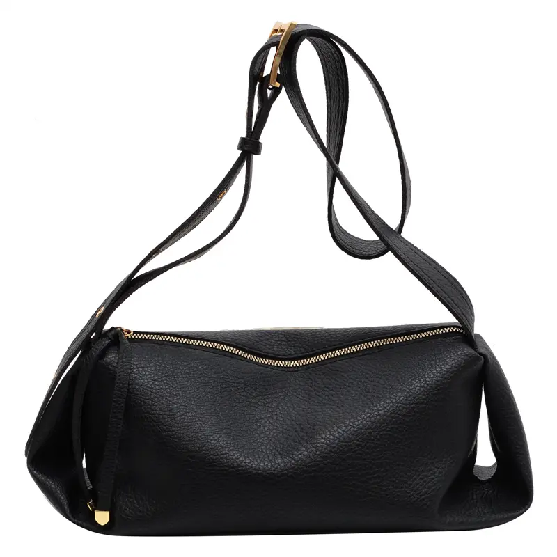 LEFTSIDE Bucket Bags for Women 2025 Winter Trend Vintage Designer Leather Zipper Crossoby Handbags and Purses