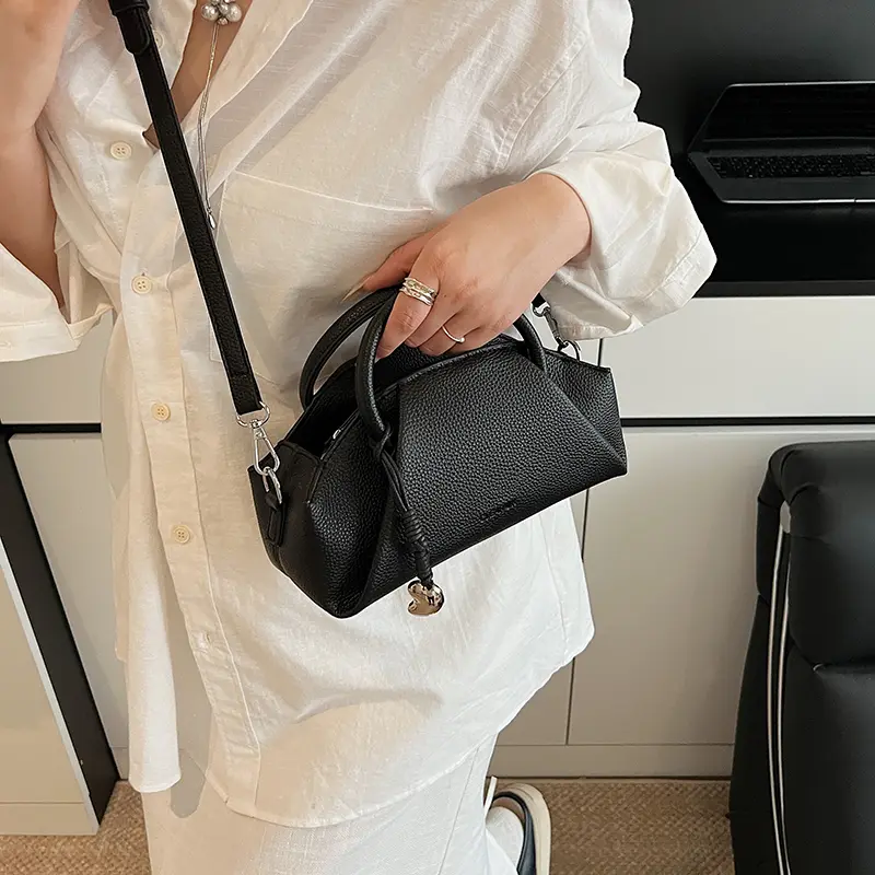 LEFTSIDE Small Round Short Handle Shoulder Bags for Women 2025 Summer New Trend Crossbody Bag Females ​Handbags and Purses