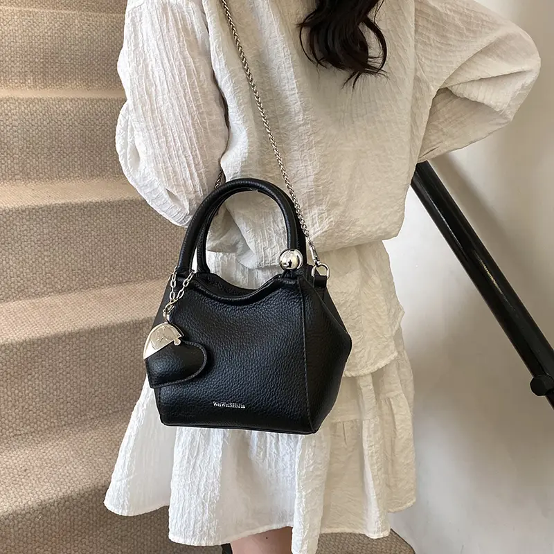 LEFTSIDE PU Leather Small Crossbody Bags Lady Shoulder Bag for Women 2025 New Short Handle Hand Bags Retro Chain Handbags
