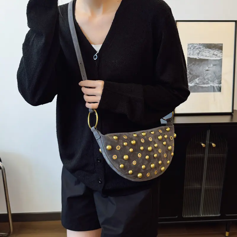 LEFTSIDE  Rivets Design Mini PU Leather Crossbody Bags for Women 2025 Punk Style Trend Female Shoulder Bag Handbags and Purses