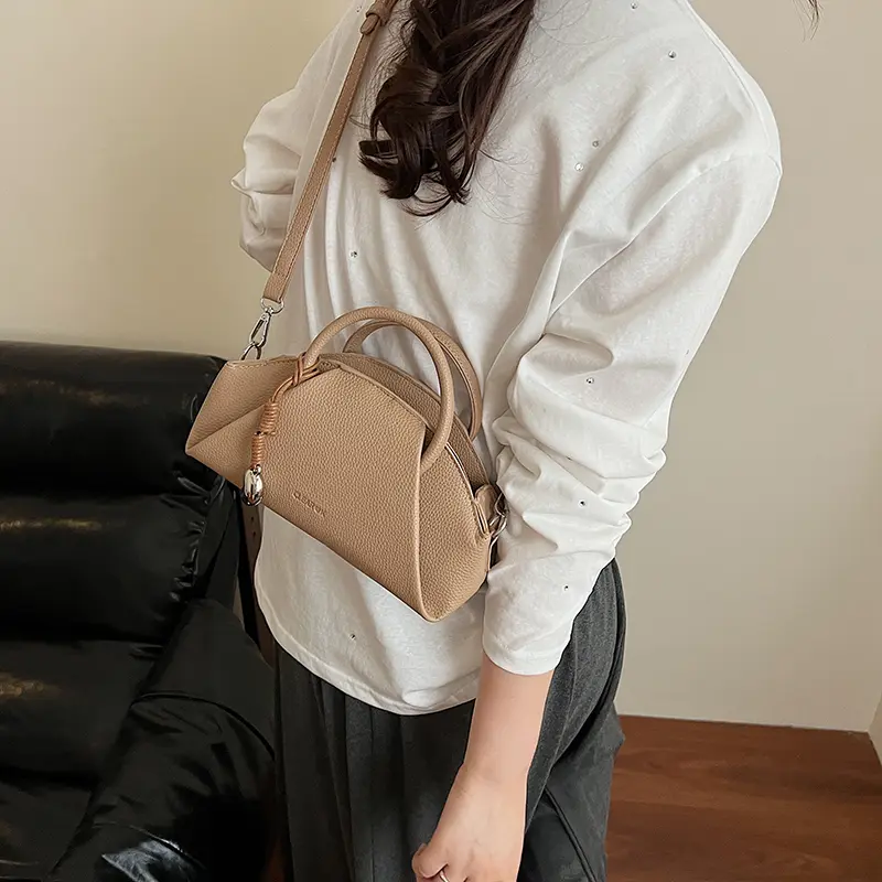LEFTSIDE Small Round Short Handle Shoulder Bags for Women 2025 Summer New Trend Crossbody Bag Females ​Handbags and Purses