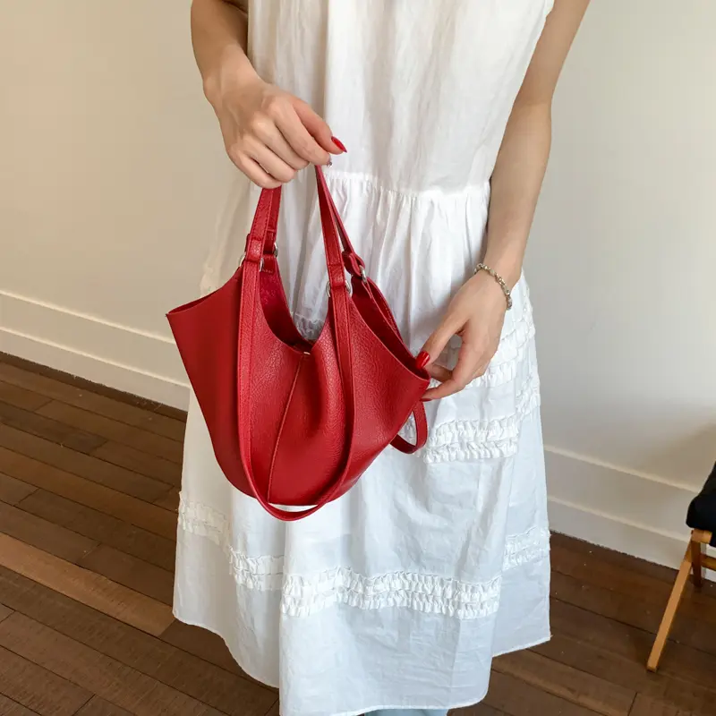 LEFTSIDE Small PU Leather Shoulder Bags for Women 2025 New Trend Crossbody Bag Females ​Bucket Bags Retro Handbags and Purses