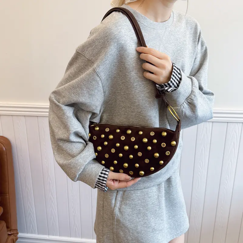 LEFTSIDE  Rivets Design Mini PU Leather Crossbody Bags for Women 2025 Punk Style Trend Female Shoulder Bag Handbags and Purses