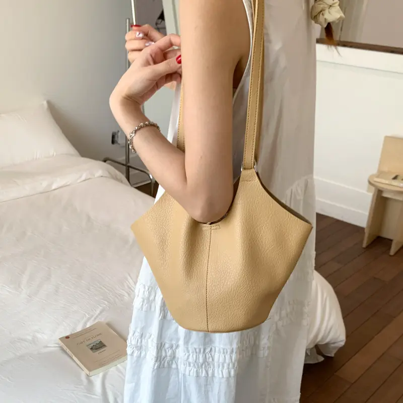 LEFTSIDE Small PU Leather Shoulder Bags for Women 2025 New Trend Crossbody Bag Females ​Bucket Bags Retro Handbags and Purses