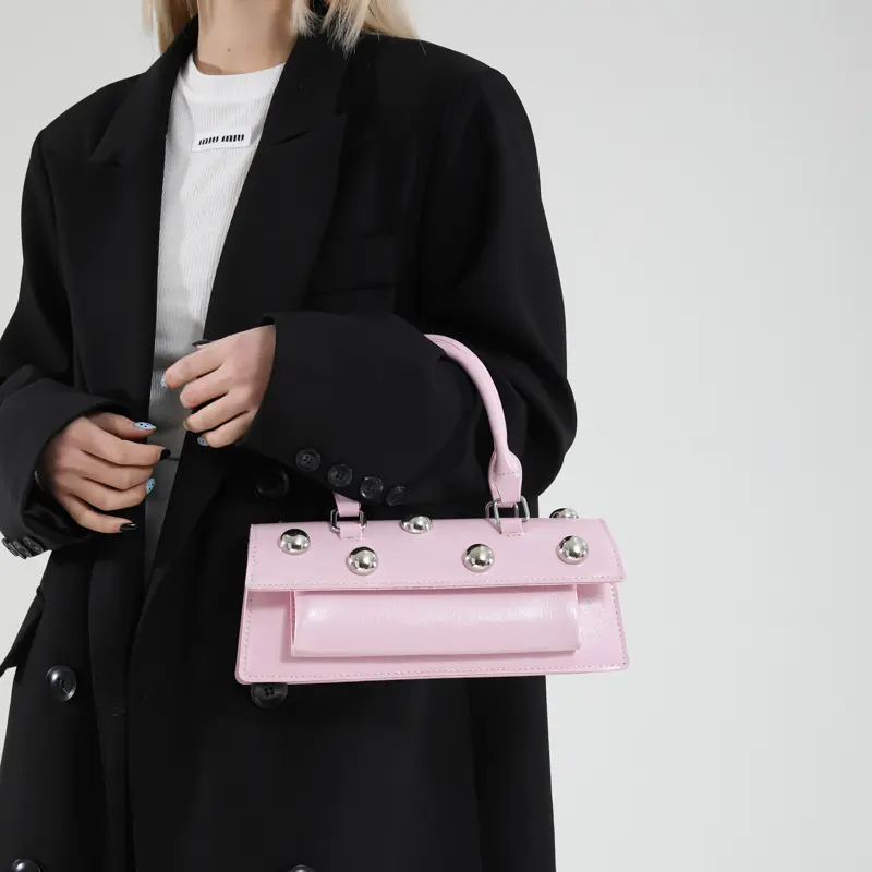 LEFTSIDE Retro Small Rivets PU Leather Shoulder Bag for Women 2025 Trend  Y2K Luxury Handbags and Purses Females Crossbody Bags