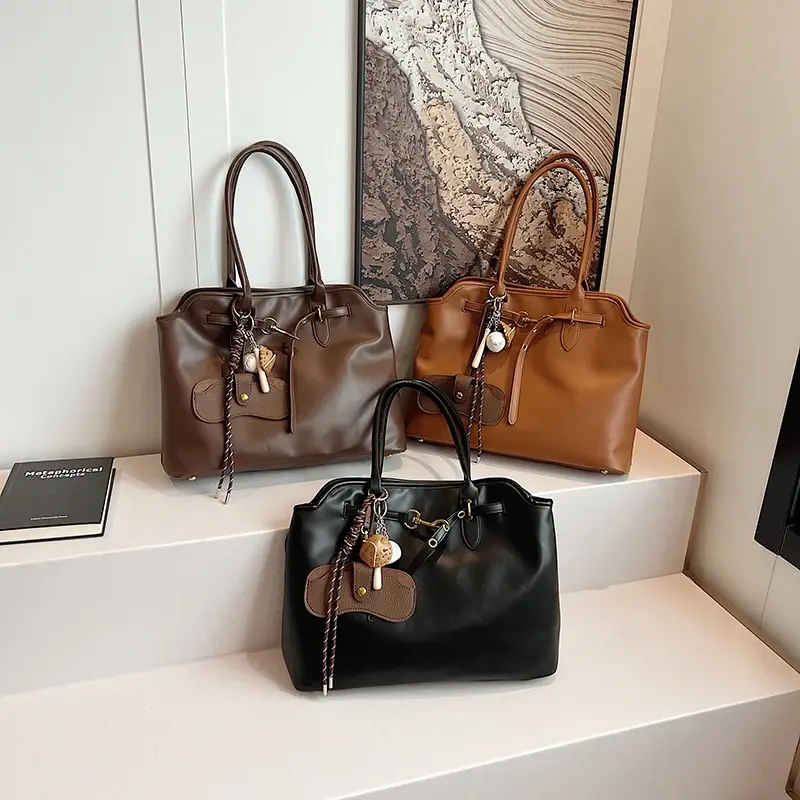 LEFTSIDE Big PU Leather Shoulder Bags for Women 2024 Y2K Designer Ladies Tote Bag Females Luxury Fashion Handbags and Purses