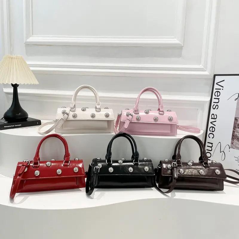 LEFTSIDE Retro Small Rivets PU Leather Shoulder Bag for Women 2025 Trend  Y2K Luxury Handbags and Purses Females Crossbody Bags