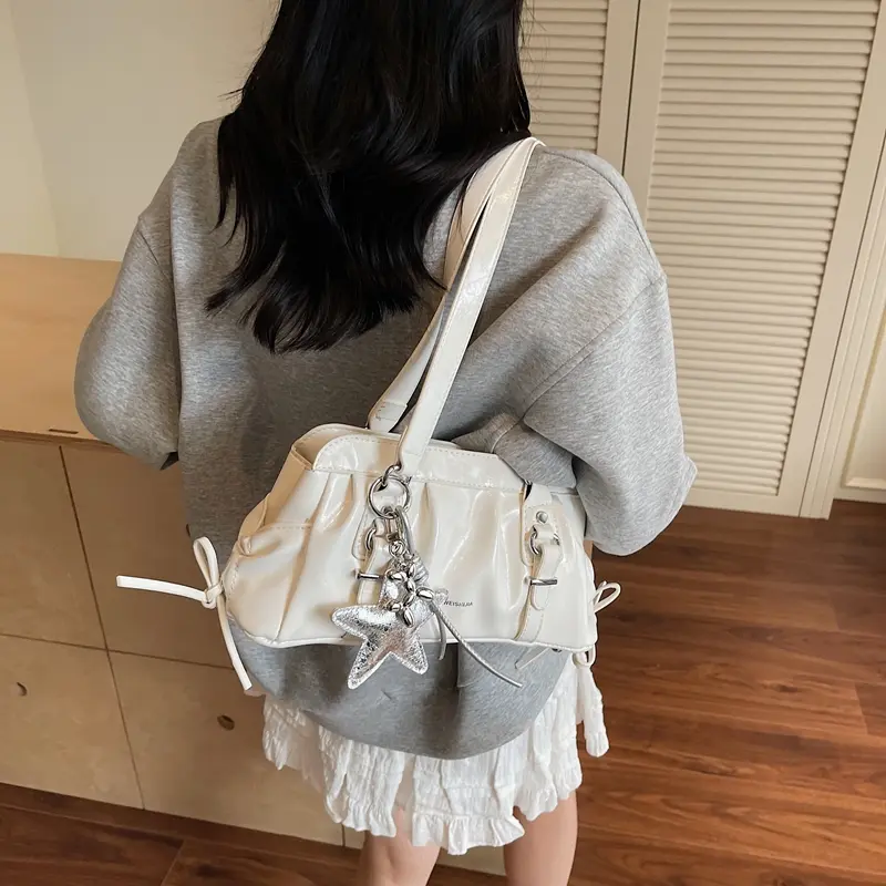 LEFTSIDE Small PU Leather Shoulder Bags for Women 2025 Luxury Designer New Fashion Underarm Bag Females Handbags and Purses