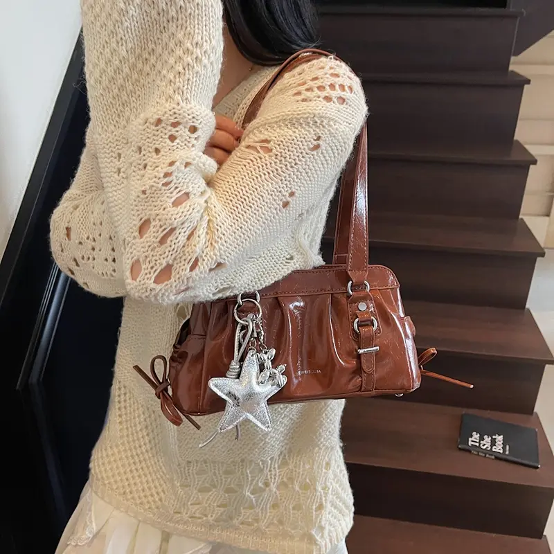 LEFTSIDE Small PU Leather Shoulder Bags for Women 2025 Luxury Designer New Fashion Underarm Bag Females Handbags and Purses