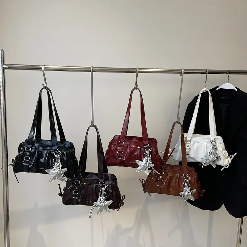 LEFTSIDE Small PU Leather Shoulder Bags for Women 2025 Luxury Designer New Fashion Underarm Bag Females Handbags and Purses