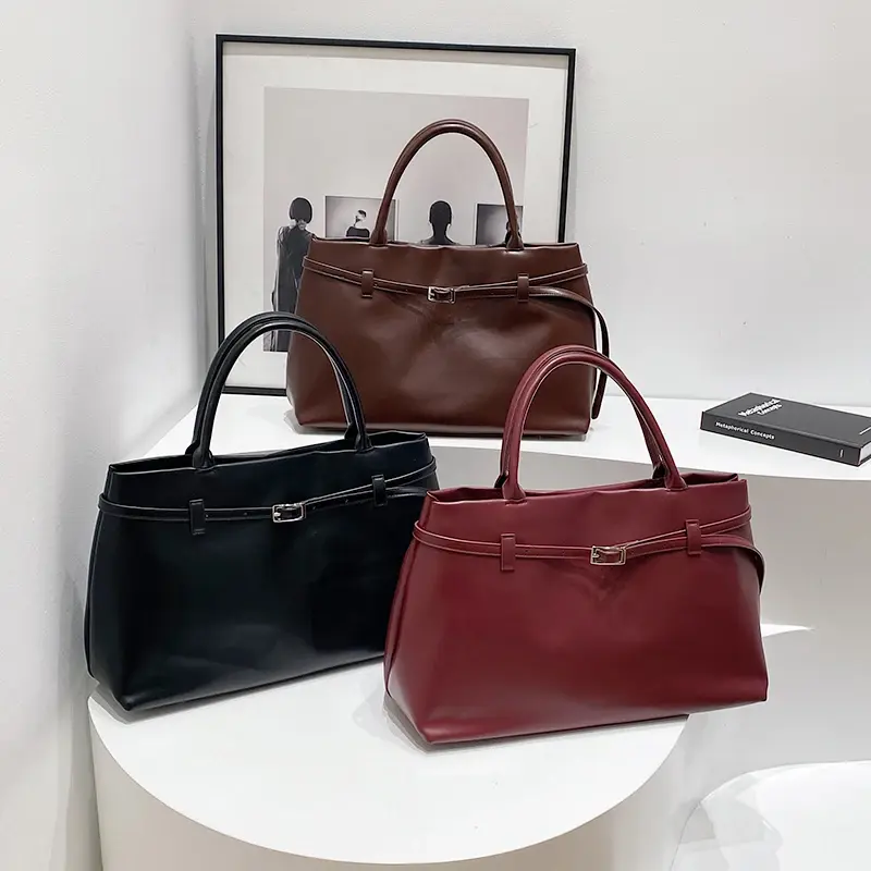 LEFTSIDE PU Leather Tote Bags for Women 2024 Winter Y2K New Luxury Short Handle Shoulder Bag Fashion Designer Hand Bag Handbags