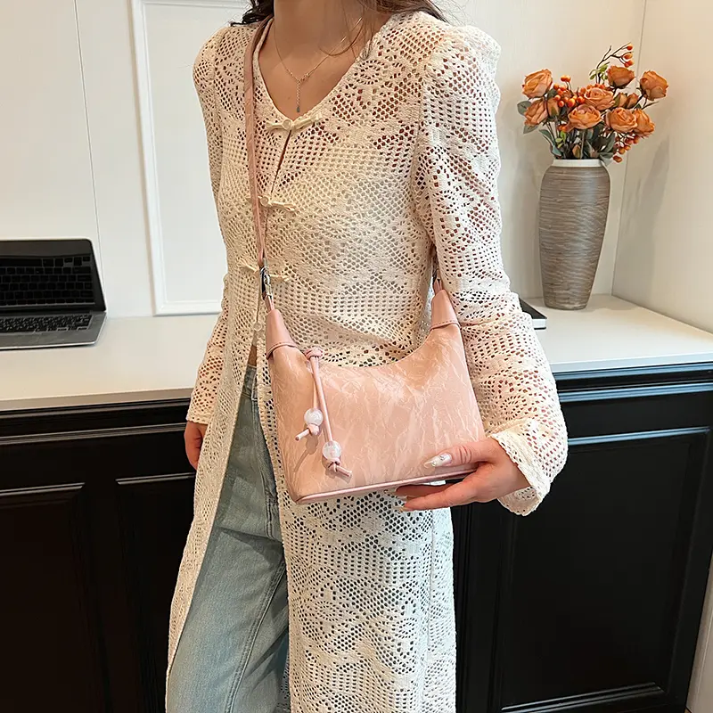 LEFTSIDE Women Small PU Leather Design Underarm Shoulder Bag 2025 New Simple Trendy Crossbody Bag Female Handbags and Purses