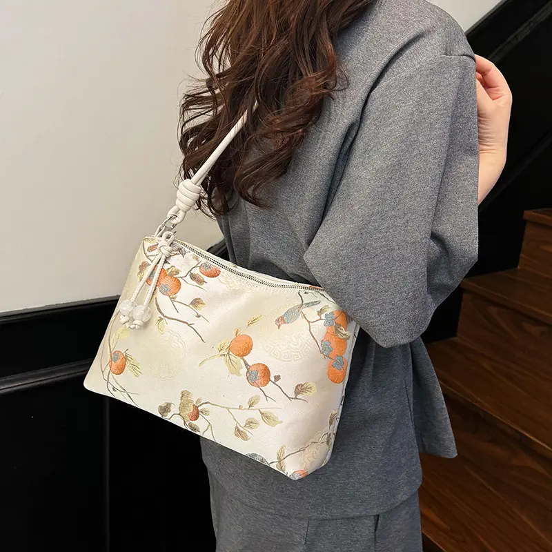 LEFTSIDE Chinese Style Small Underarm Bags for Women 2025 Embroidery Shoulder Bags Females High Quality Handbags Crossbody Bag