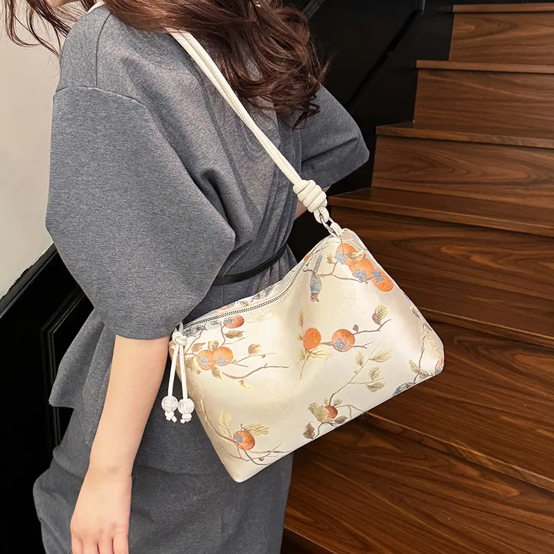 LEFTSIDE Chinese Style Small Underarm Bags for Women 2025 Embroidery Shoulder Bags Females High Quality Handbags Crossbody Bag