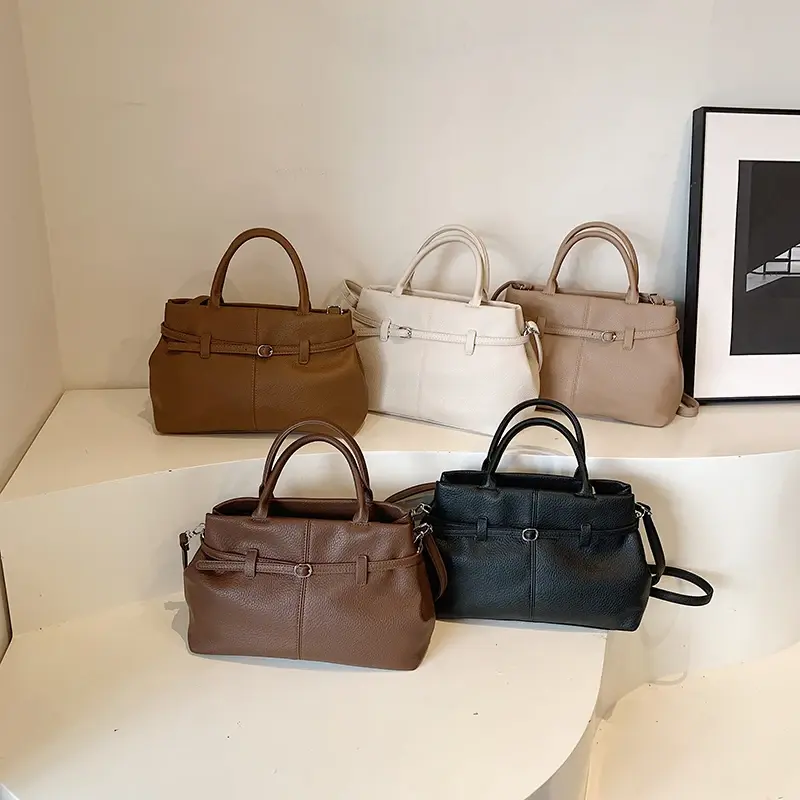 LEFTSIDE Retro Belt Design PU Leather Underarm Bags For Women 2024 Winter Y2K Female Fashion Tote Bag Shoulder Bag Handbags