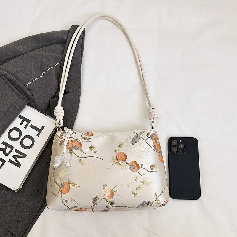 LEFTSIDE Chinese Style Small Underarm Bags for Women 2025 Embroidery Shoulder Bags Females High Quality Handbags Crossbody Bag