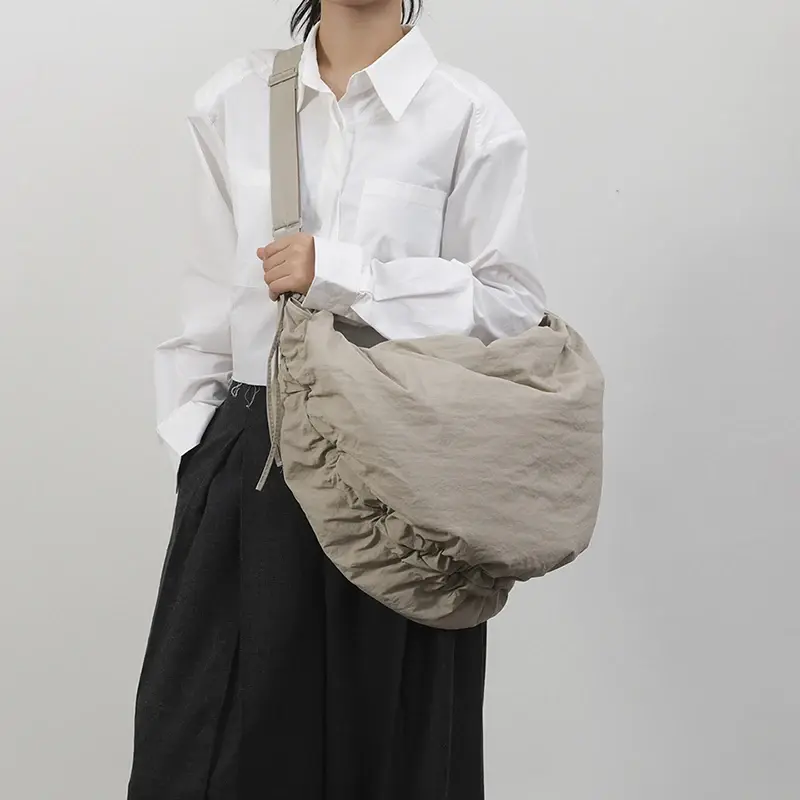 LEFTSIDE Design Nylon Large Soft Shoulder Crossbody Bag for Women 2025 Winter Trend Fashion Y2K New Underarm Bags Handbags