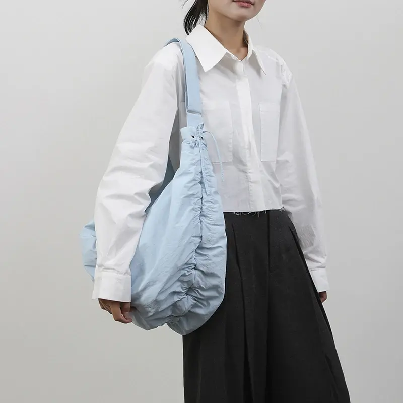 LEFTSIDE Design Nylon Large Soft Shoulder Crossbody Bag for Women 2025 Winter Trend Fashion Y2K New Underarm Bags Handbags