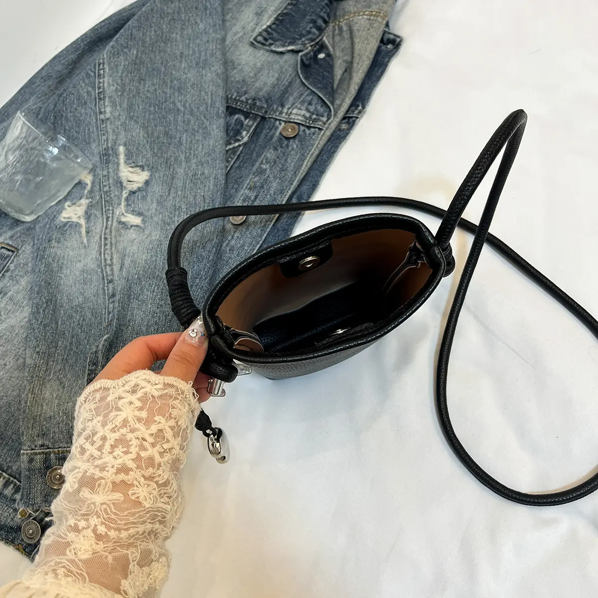 LEFTSIDE Cute Mini PU Leather White Crossbody Bags for phone Women 2025 Fashion New Shoulder  Bag Females Handbags and Purses