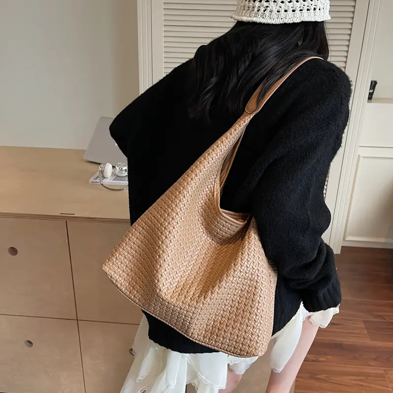 LEFTSIDE Weave PU Leather Shoulder Bags for Women 2025 Luxury Brand Designer Hand Bag Females Hobo Bag Handbags and Purses