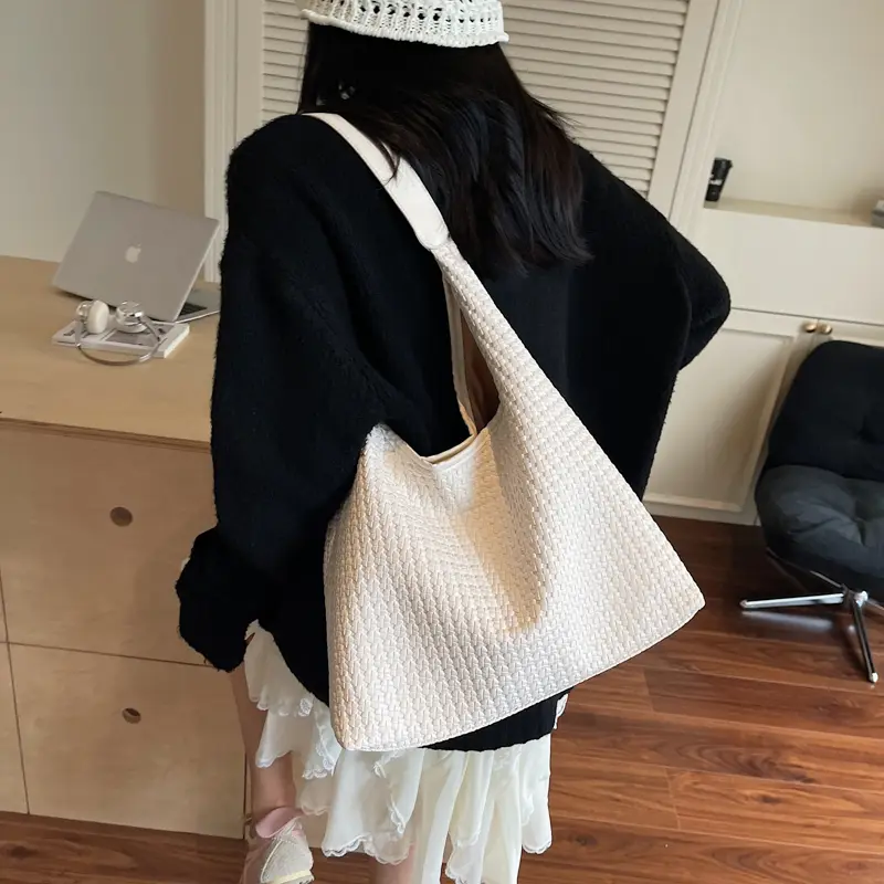 LEFTSIDE Weave PU Leather Shoulder Bags for Women 2025 Luxury Brand Designer Hand Bag Females Hobo Bag Handbags and Purses