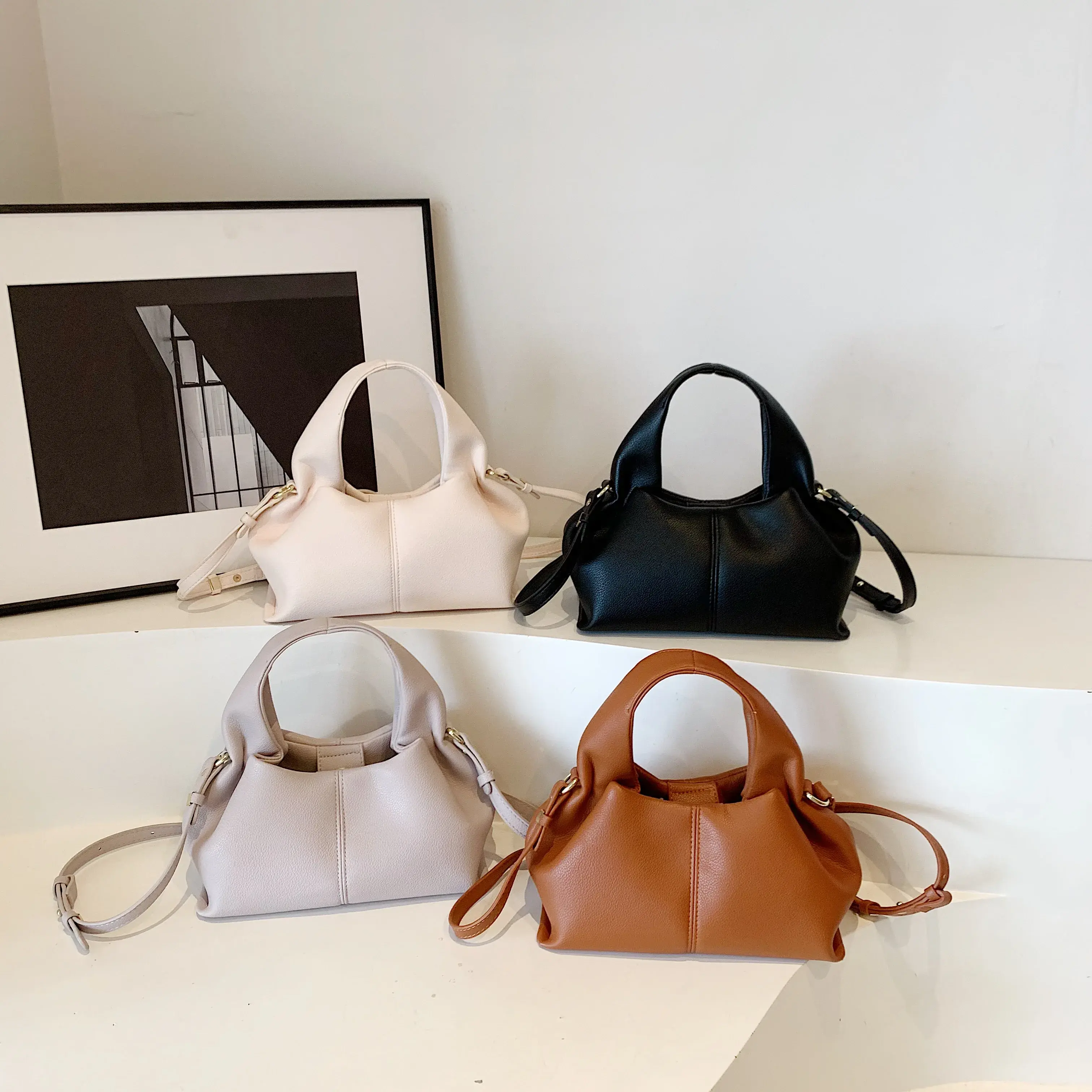 LEFTSIDE Design Retro PU Leather Crossbody Bag for Women 2025 Y2K Retro Trend Fashion Solid Color Underarm Shoulder Bag Handbags