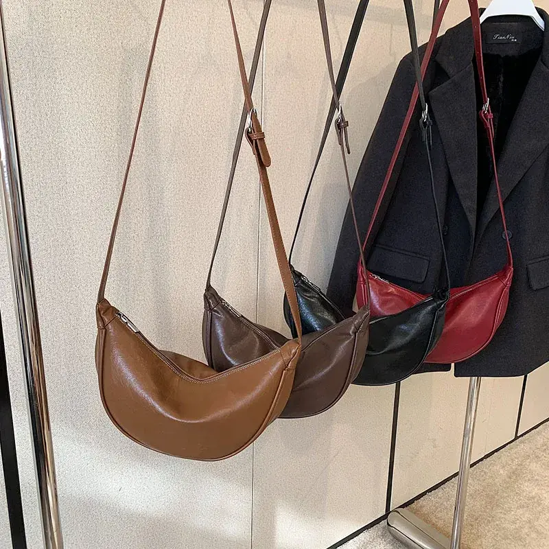 Y2K Retro PU Leather Small Shoulder Bags for Women 2025 Korean Fashion Small Crossbody Bag Females Underarm Bag Handbags