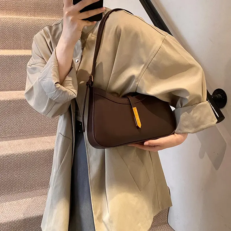 LEFTSIDE PU Leather Retro Underarm Bag for Women 2024 Winter Trend New Fashion Y2K Handbags Females Travel Luxury Shoulder Bags