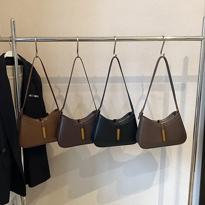 LEFTSIDE PU Leather Retro Underarm Bag for Women 2024 Winter Trend New Fashion Y2K Handbags Females Travel Luxury Shoulder Bags