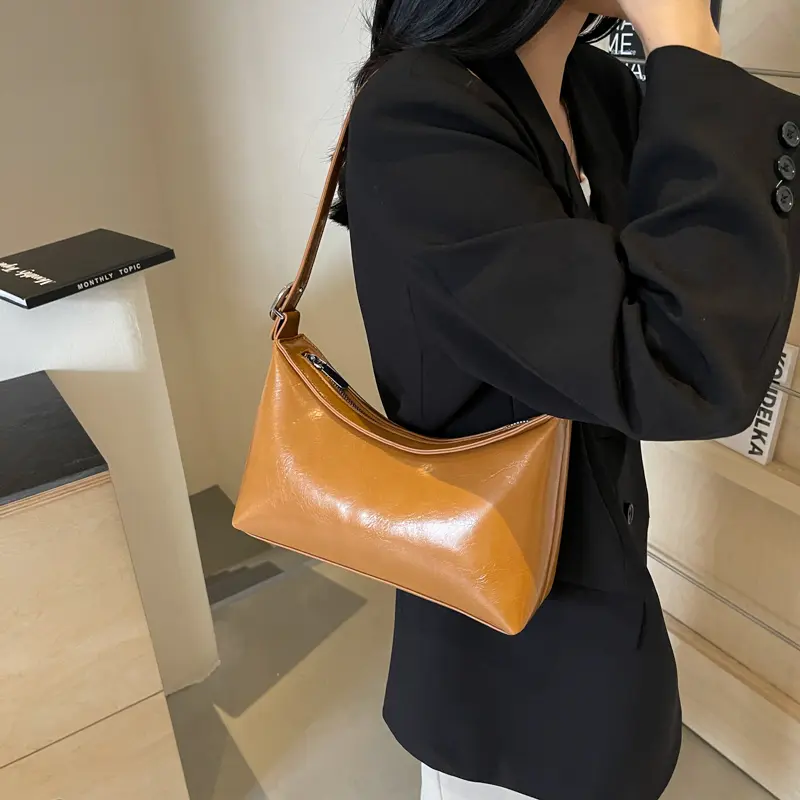 LEFTSIDE Small Solid Color Shoulder Bags For Women 2025 Y2K Trend Crossbody Bag Female Underarm Bags Lady Handbags And Purses