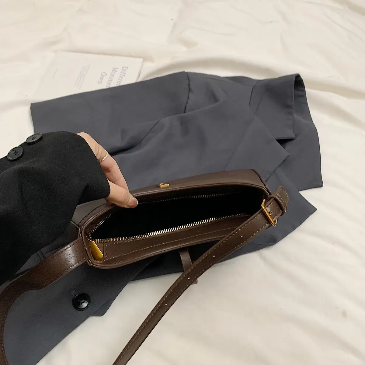 LEFTSIDE PU Leather Retro Underarm Bag for Women 2024 Winter Trend New Fashion Y2K Handbags Females Travel Luxury Shoulder Bags
