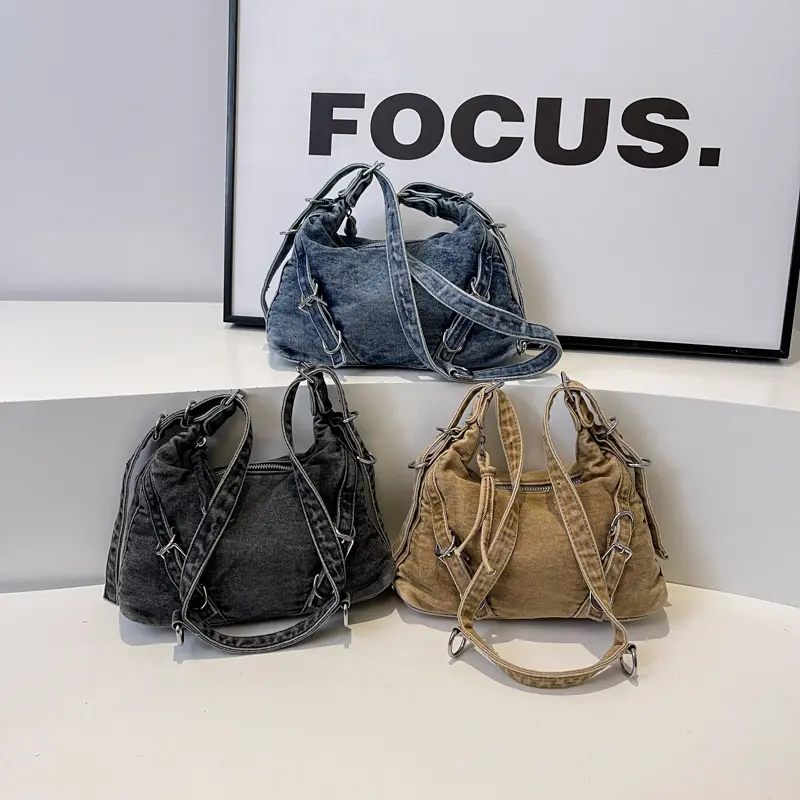 Belt Design Underarm Shoulder Bags For Women 2024 Y2k Korean Fashion Females Small Cloth Crossbody Bag Lady Handbags And Purses