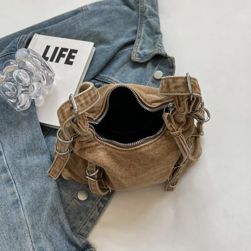 Belt Design Underarm Shoulder Bags For Women 2024 Y2k Korean Fashion Females Small Cloth Crossbody Bag Lady Handbags And Purses