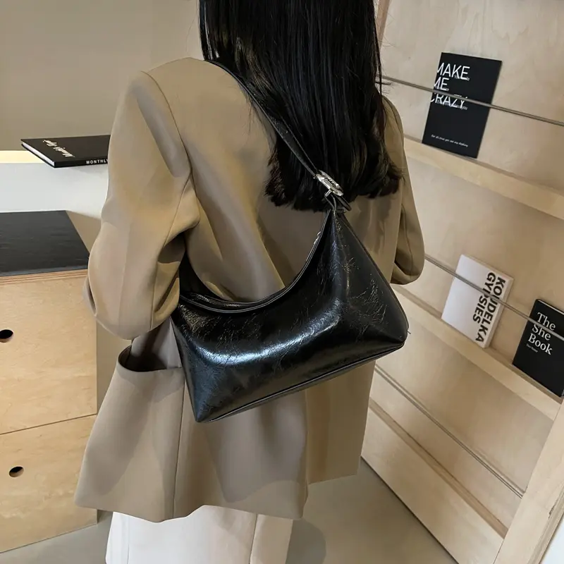 LEFTSIDE Small Solid Color Shoulder Bags For Women 2025 Y2K Trend Crossbody Bag Female Underarm Bags Lady Handbags And Purses