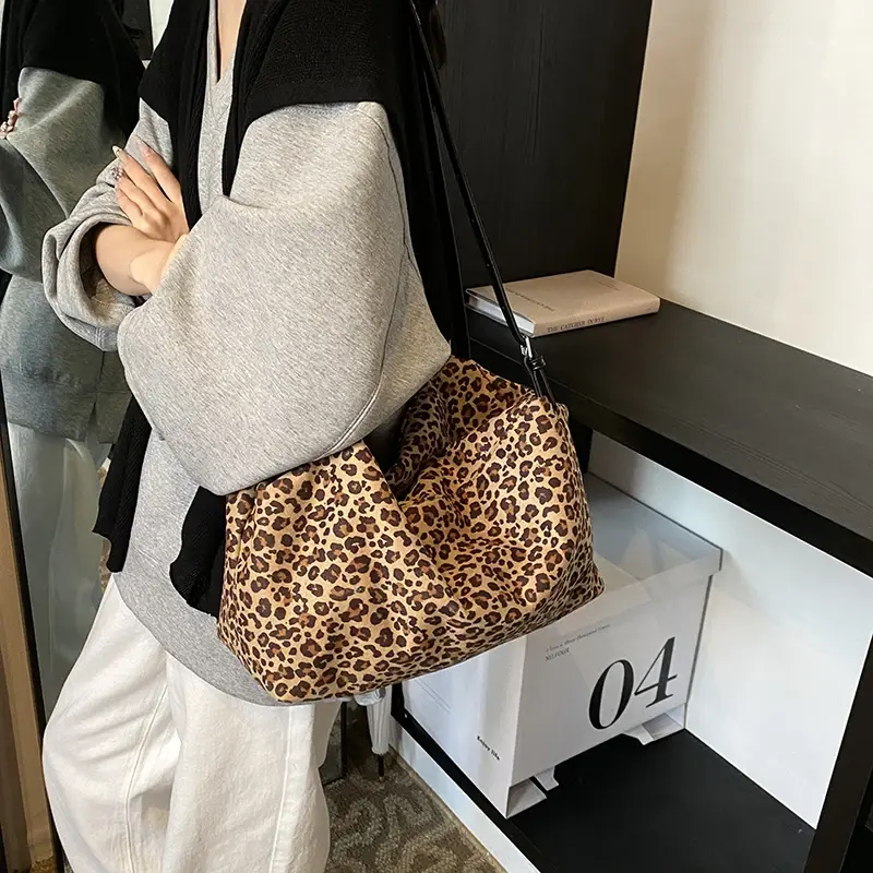 LEFTSIDE PU Leather Crossbody Bags for Women 2024 Winter Y2K New Trend Fashion Shoulder Bag Leopard Handbags Luxury Designer