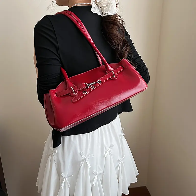 LEFTSIDE  Design PU Leather Small Underarm Bags for Women 2025 Trend Female Luxury Brand Shoulder Tote Bag Handbags and Purses
