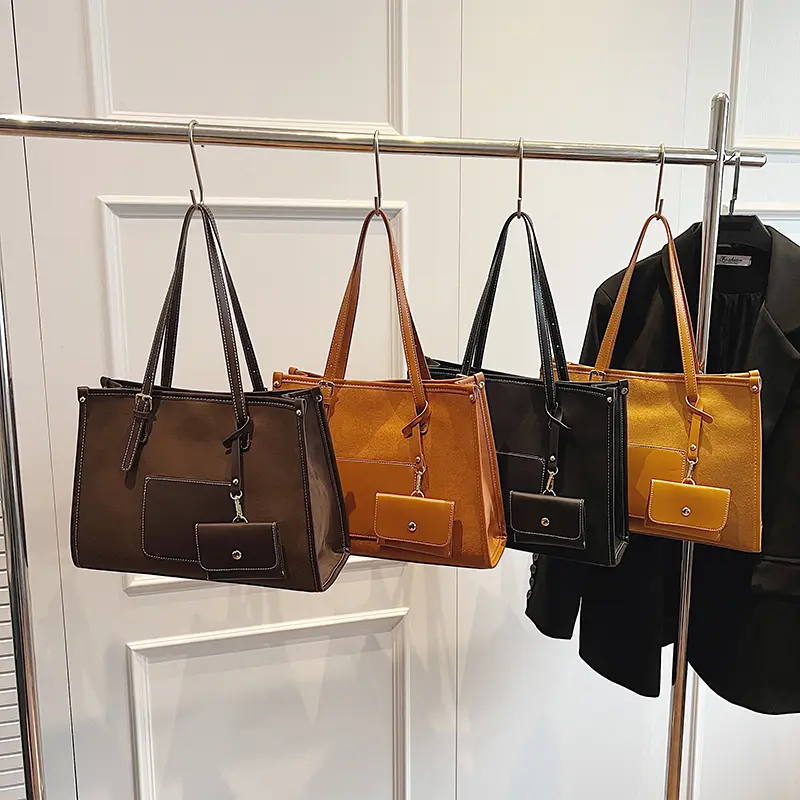 LEFTSIDE 2 Pcs/set Retro PU Leather Shoulder Bag for Women 2024 Winter Trend New Y2K Handbags Females Travel Luxury Tote Bags
